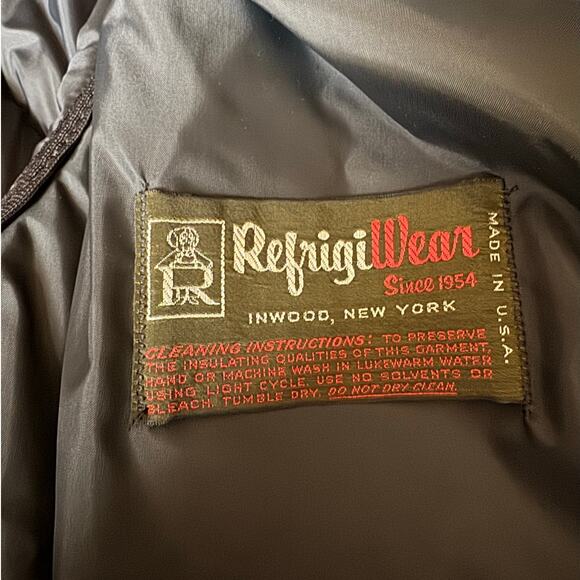 Vintage Refrigiwear navy jacket faux fur collar size XL style 56 - Picture 11 of 16